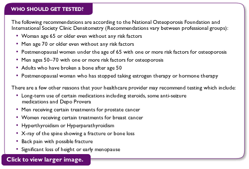 Get screened for osteoporosis using DEXA scans